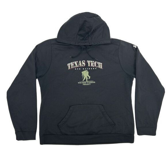 Texas Tech Sweatshirt Men's XL Black Under Armour Hoodie Wounded Warrior Project - Picture 1 of 9
